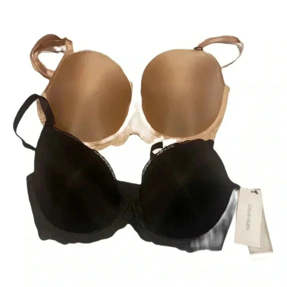 NWT lot of 2  CK/VS full coverage sexy comfortable underwire padded bra 32DD - Picture 2 of 2